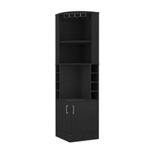 Load image into Gallery viewer, 18" Wood Corner Bar Cabinet With Two Doors - Black