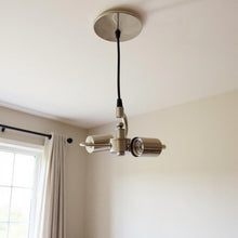 Load image into Gallery viewer, Bulb Two Light Metal Chandelier - Brass