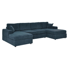 Load image into Gallery viewer, 3 Piece Corduroy Double Chaise Sectional Sofa