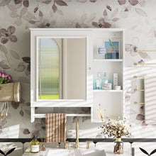 Load image into Gallery viewer, Wall Mounted Bathroom Storage Cabinet, Medicine Cabinets With Large Mirror Door, Adjustable Shelves And Three Open Storage Levels(Not Include Bathroom Vanity)