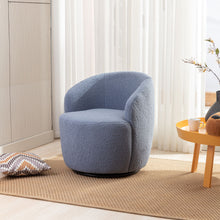Load image into Gallery viewer, Teddy Fabric Swivel Accent Armchair Barrel Chair With Powder Coating Metal Ring