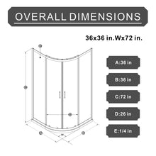 Load image into Gallery viewer, Corner Shower Door With Double Sliding - Matte Black