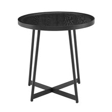 Load image into Gallery viewer, Round Side Table - Black Ash Wood And Black