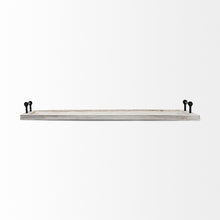Load image into Gallery viewer, 35" Wood Indoor Outdoor Tray With Handles - White / Natural