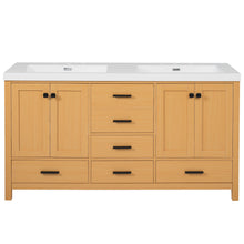 Load image into Gallery viewer, Bathroom Vanity With Double Sink, Soft Close Doors & Drawers Handles - Wood