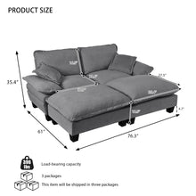 Load image into Gallery viewer, Modular Sectional Sofa With Movable Ottoman & Pillows