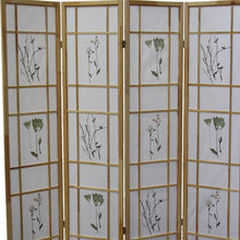 Load image into Gallery viewer, Folding Four Panel Screen Room Divider - Natural