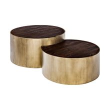 Load image into Gallery viewer, Round Wood Nesting Coffee Tables (Set of 2) - Gold