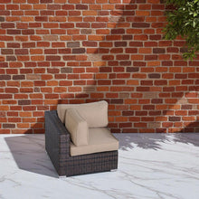 Load image into Gallery viewer, Outdoor 33" Wide Corner Wedge With Cushions - Beige / Brown