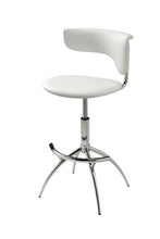 Load image into Gallery viewer, Faux Leather Low Back Adjustable Height Bar Chairs (Set of 2) - White