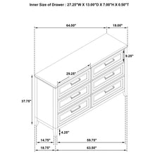 Load image into Gallery viewer, Inverness - 6 Drawer Bedroom Dresser - White