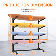 Load image into Gallery viewer, Freestanding Kayak Storage Rack With Lockable Wheels For Kayak, Canoe, Sup & Surfboard