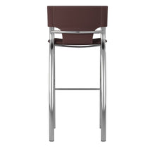 Load image into Gallery viewer, Faux Leather Metal Low Back Counter Height Bar Chairs (Set of 2) - Brown / Silver