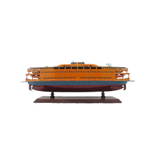 Load image into Gallery viewer, Staten Island Ferry Boat Hand Painted Decorative Boat - Maroon