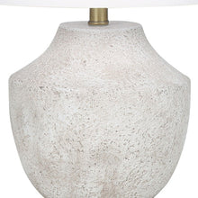 Load image into Gallery viewer, Concrete Urn Table Lamp With Empire Shade - Cream