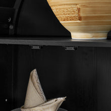 Load image into Gallery viewer, Wood Oval Accent Cabinet With Two Doors - Black