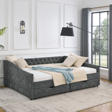 Load image into Gallery viewer, Upholstered Tufted Daybed With 2 Drawers, Waved Arms