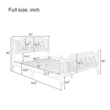 Load image into Gallery viewer, Traditional Style Solid Bed Frame With Upholstered Tufted Headboard, No Box Spring Needed