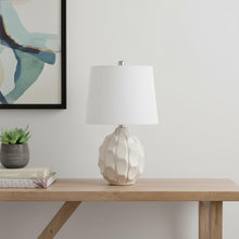 Load image into Gallery viewer, Ceramic Faceted Table Lamp With Off-White Drum Shade - Cream