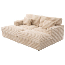 Load image into Gallery viewer, Oversized Double Chaise Lounge Sofa Bed With USB Ports And Cup Holders