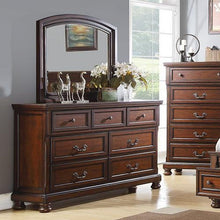 Load image into Gallery viewer, Dresser With 3 Small & 4 Large Drawers, Round Knobs, Bedroom Furniture - Cherry