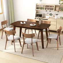 Load image into Gallery viewer, 7 Piece Mid - Century Dining Set With Upholstered Dining Chairs, Dining Table