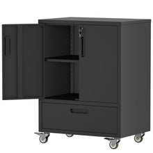 Load image into Gallery viewer, Mobile Tool Cart With Lockable Casters, Heavy-Duty Storage Organizer - Black