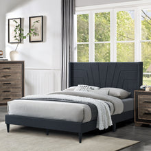 Load image into Gallery viewer, Eastern King Size Bed, Upholstered Platform Bedframe - Charcoal