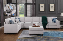 Load image into Gallery viewer, Jessica - Sectional Sofa With Ottoman - Light Gray