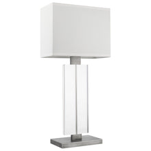 Load image into Gallery viewer, Metal And Acrylic Buffet Lamp With White Shade - Silver