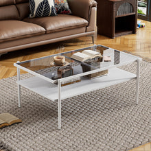 Load image into Gallery viewer, Rectangle Coffee Table With Tempered Glass Top And Legs, Modern Table For Living Room