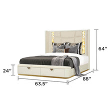 Load image into Gallery viewer, La Pierre - Bed With Storage Drawers And LED Headboard