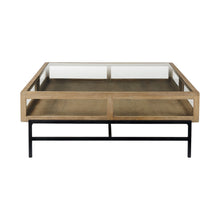 Load image into Gallery viewer, Glass And Metal Square Coffee Table - Clear And Black