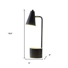 Load image into Gallery viewer, Desk Table Lamp With Black Cone Shade - Black