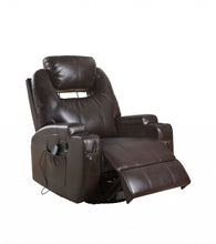 Load image into Gallery viewer, Faux Leather Heated Massage Home Theater Recliner - Brown