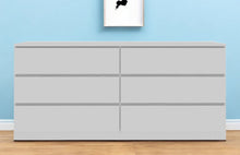 Load image into Gallery viewer, Six Drawer Double Dresser Wooden - White