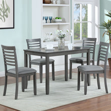 Load image into Gallery viewer, 5 Pieces Modern Dining Set, Rectangular Wooden Dining Table With 4 Upholstered Chairs