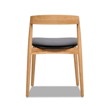 Load image into Gallery viewer, Raven - Stacking Sculpted Oak Dining Chair - Warm Natural Brown / Black