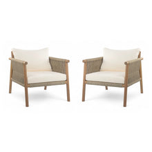 Load image into Gallery viewer, Modern Outdoor Woven Lounge Chair With Solid Frame And Cushions