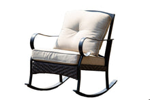 Load image into Gallery viewer, Steel Patio Rocking Chair With Beige Cushion - Black
