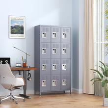 Load image into Gallery viewer, 12 Door Lockers With Lock For Secure Storage Construction - Gray