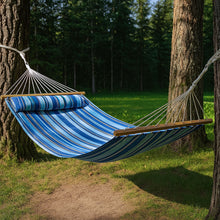 Load image into Gallery viewer, Striped Double Hammock - Light Blue / Dark Blue