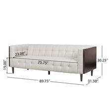 Load image into Gallery viewer, Contemporary Mid-Century Charm 3 Seater Sofa With Button Tufted Waffle Stitching