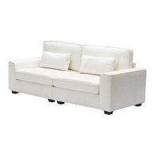 Load image into Gallery viewer, Modern Fabric Sofa With Plush Cushions, Sleek Arm Design