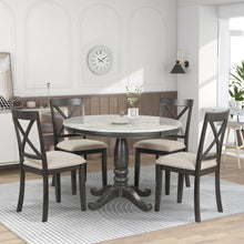 Load image into Gallery viewer, 5 Pieces Dining Table And Chairs Set For 4 Persons, Kitchen Room Solid Wood Table With 4 Chairs