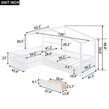 Load image into Gallery viewer, L Shape Platform Bed With 3 Storage Drawers