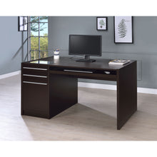Load image into Gallery viewer, Halston - 3 Drawer Office Computer Desk With Keyboard Tray - Cappuccino