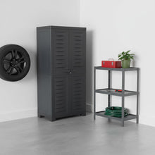 Load image into Gallery viewer, 49" Heavy Duty Plastic Locking Two Door Utility Cabinet - Dark Gray