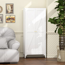Load image into Gallery viewer, Adjustable 2 Door Kitchen Pantry Cabinet With Striped Design