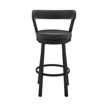 Load image into Gallery viewer, Faux Leather And Steel Swivel Low Back Bar Height Bar Chair - Black